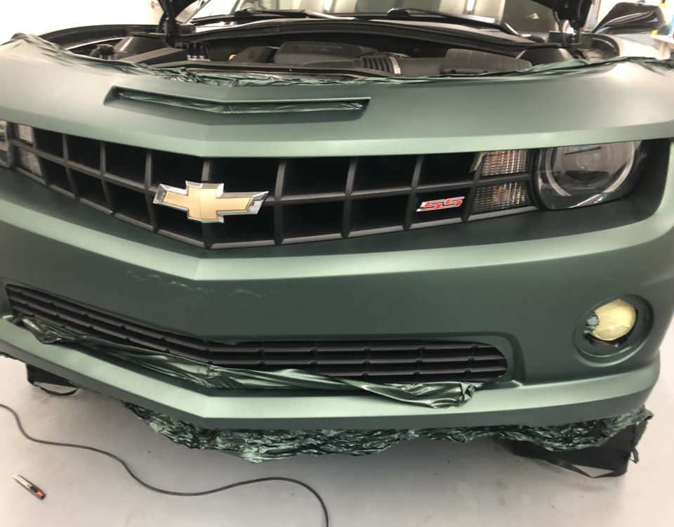 Chevrolet Camaro mat groene wrap