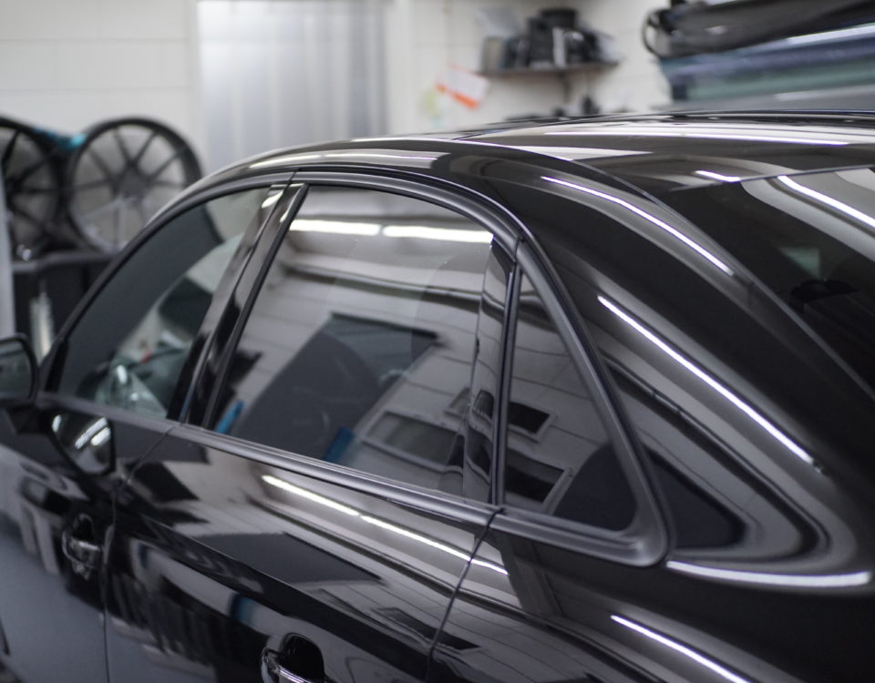 Audi A3 sedan raamlijsten satijnzwart wrappen