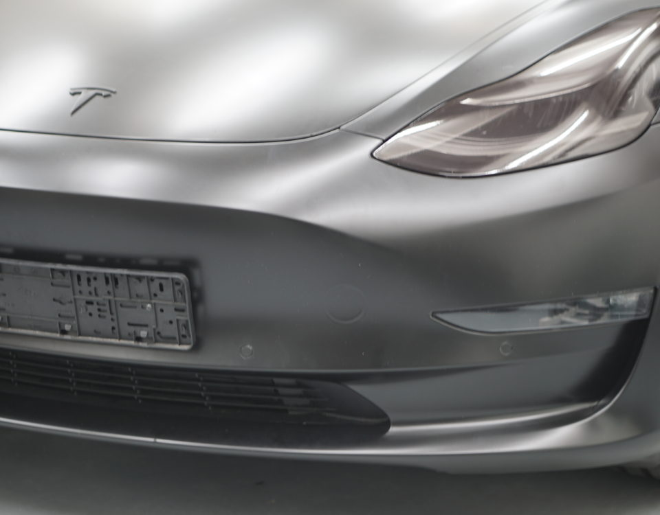 Tesla Model 3 satijn zwart wrap