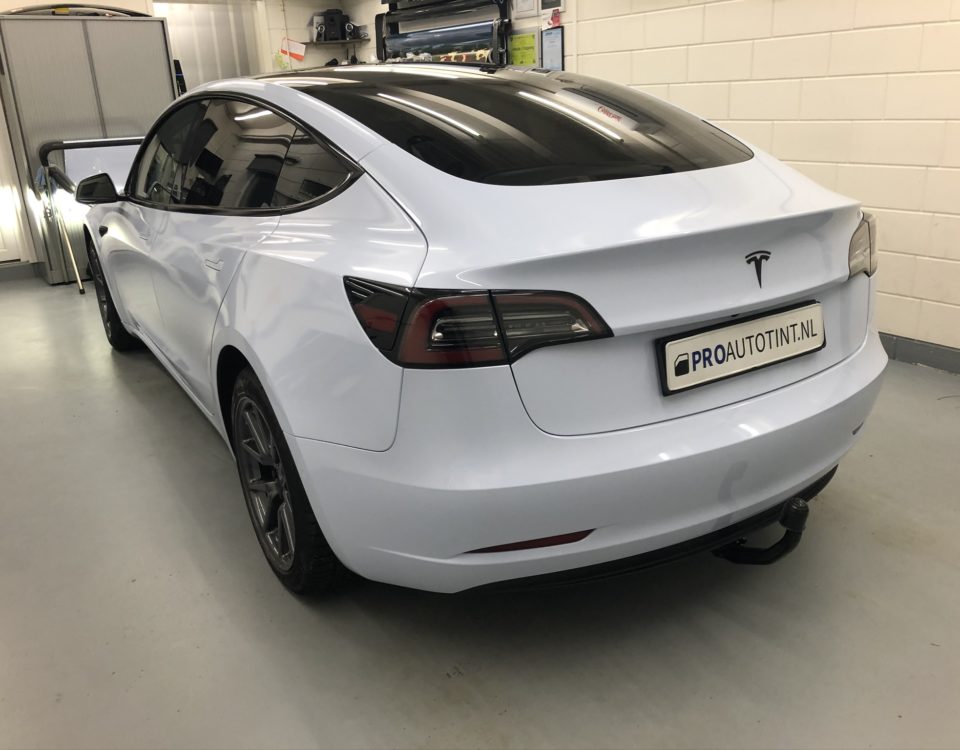 Tesla Model 3 light blue wrap