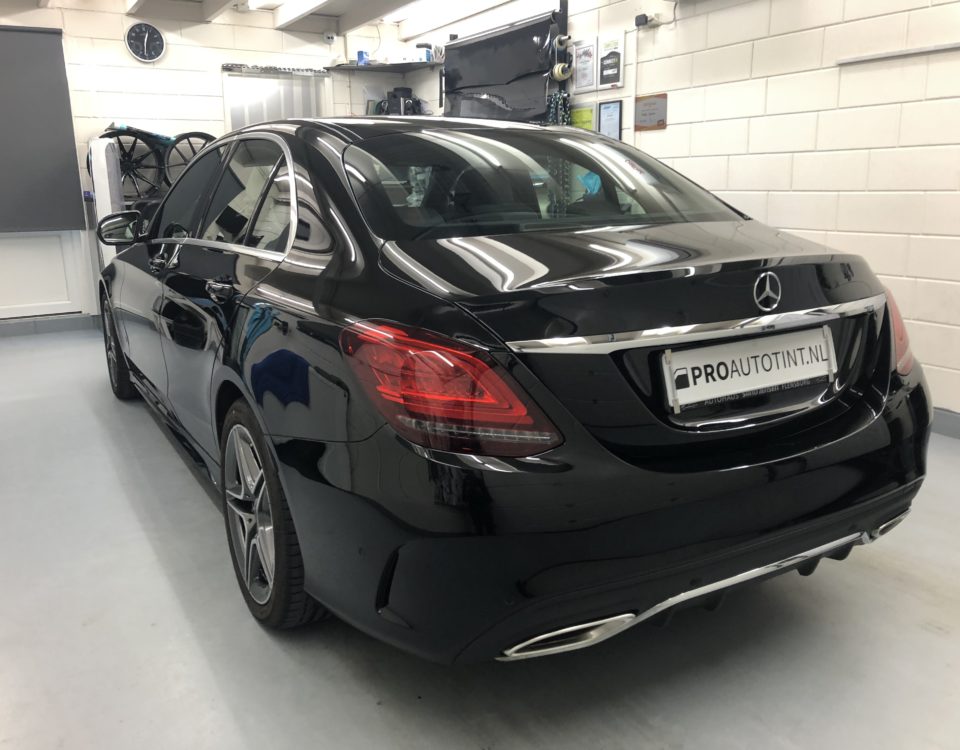 Mercedes C Klasse wrap satijn zwart