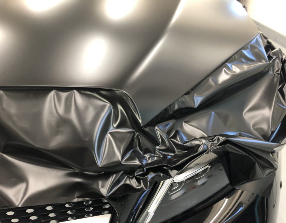 Mercedes C Klasse wrap satijn zwart